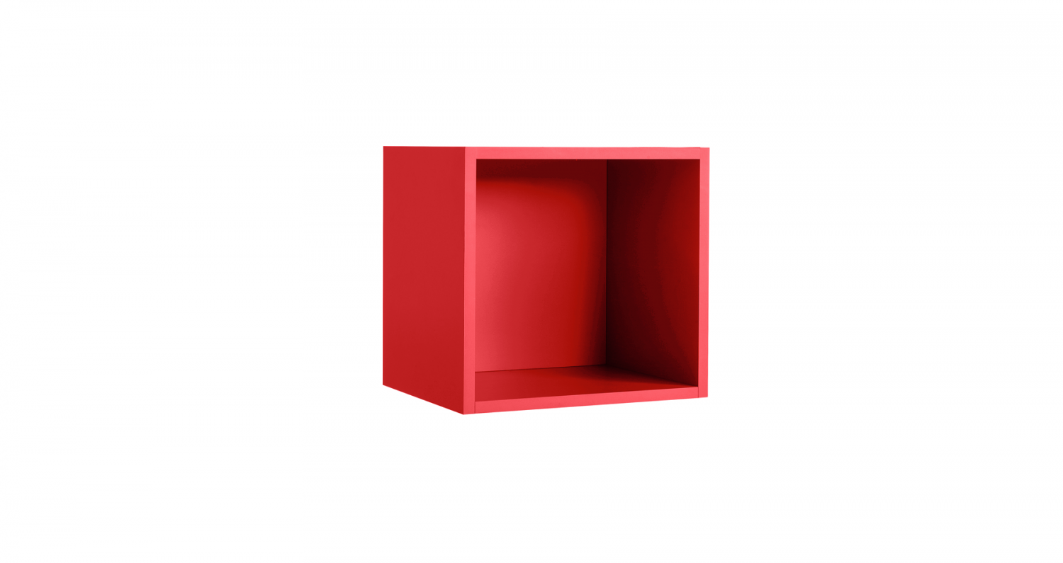 Libreria cubotto Crazy rosso fuoco L.42,9 cm
